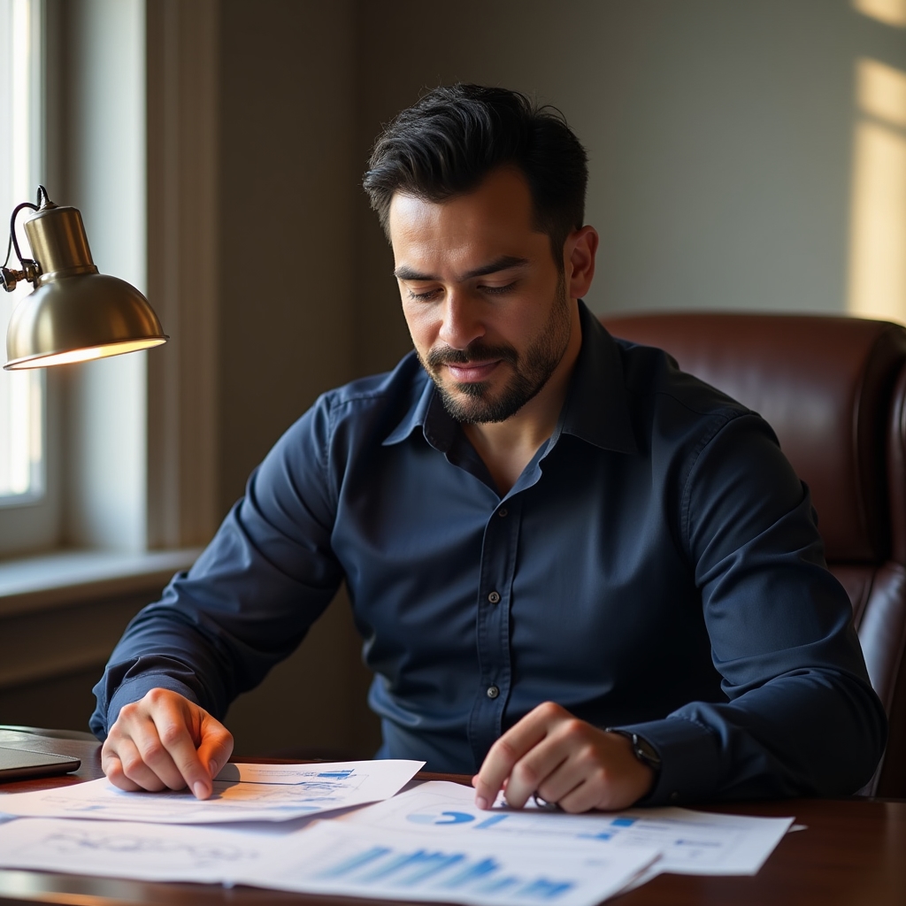 James Cortez, performance coach reviewing training data at a desk